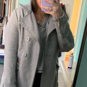 Womens Grey Peacoat